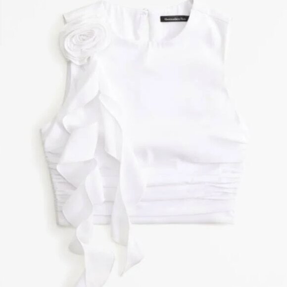 TWO PIECE SET (Top + Skirt) - Abercrombie & Fitch Cascading Ruffle Set - Picture 1 of 6